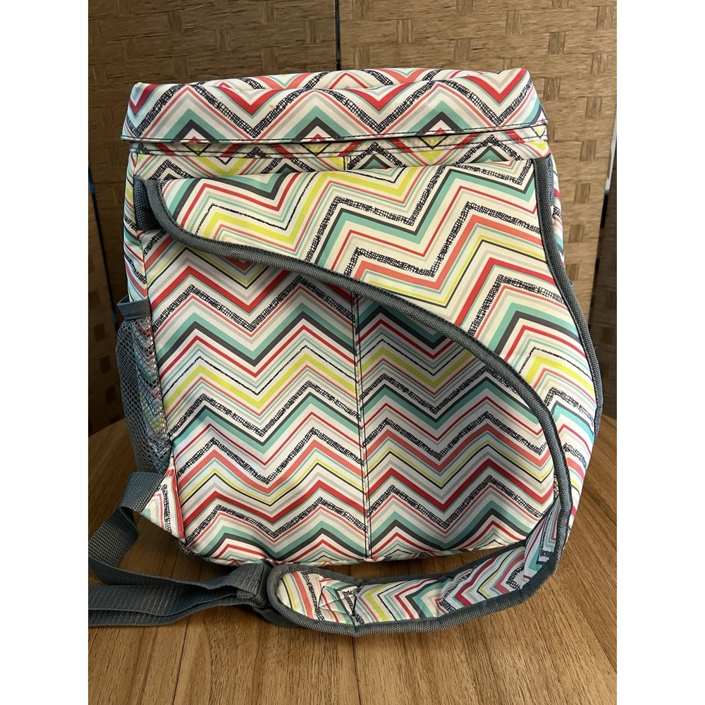 Thirty One 31 Party Punch‎ Backpack One Shoulder Chevron Laptop Storage - Picture 3 of 9